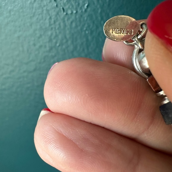 SILPADA STERLING SILVER MULTI-COLOR CUBED GEMSTONE BRACELET TOGGLE B0817 MEXICO - Picture 3 of 3